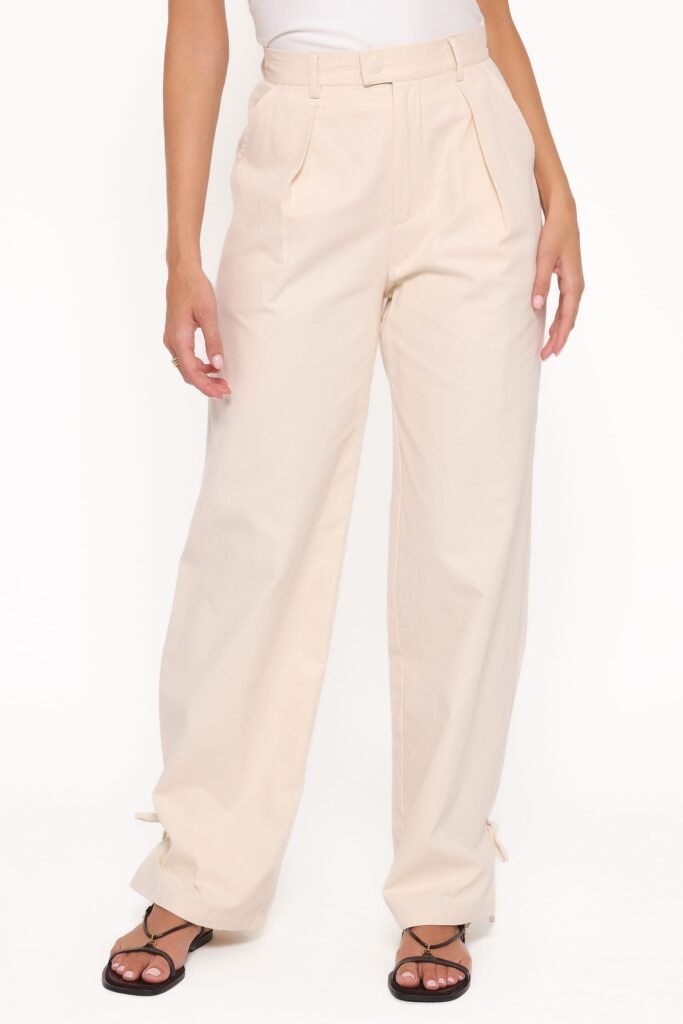 BOTTOMS petal and pup usa bottoms asher tie detail tapered leg pants cream 1222185935.jpg