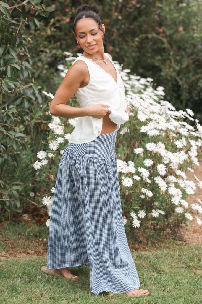 BOTTOMS petal and pup usa bottoms laurita maxi skirt navy gingham 1196628320.jpg