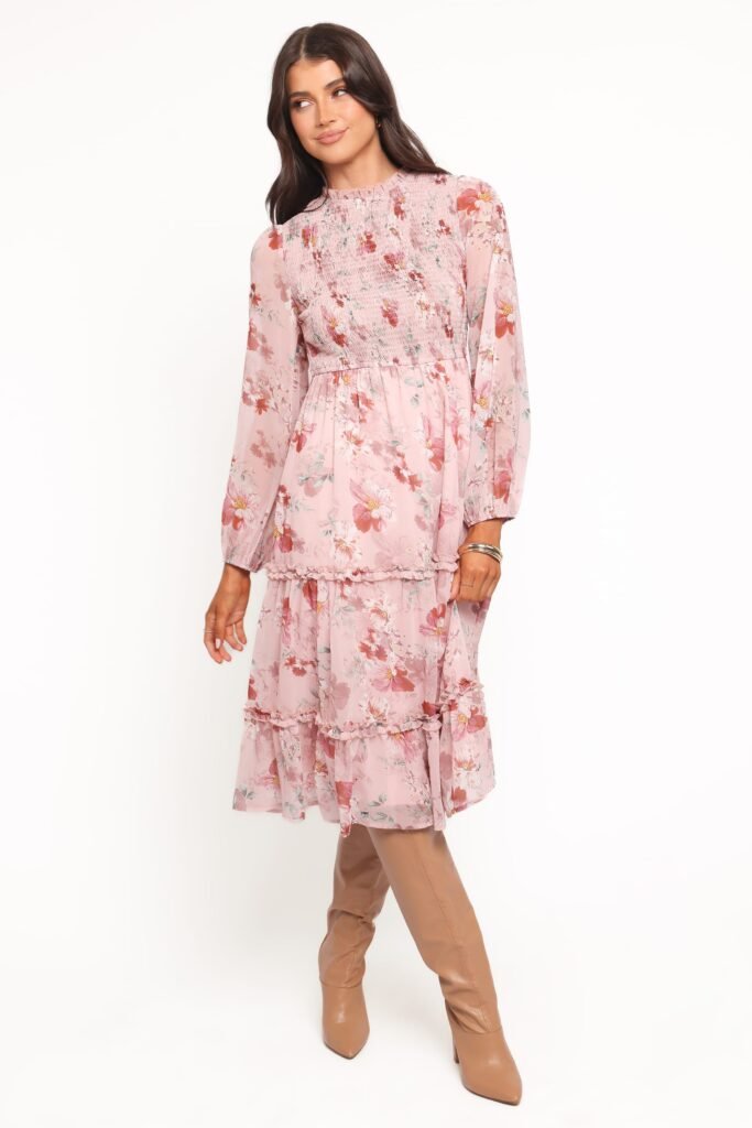 BUMP FRIENDLY petal and pup usa dresses alamea long sleeve midi dress pink floral 1208147278.jpg