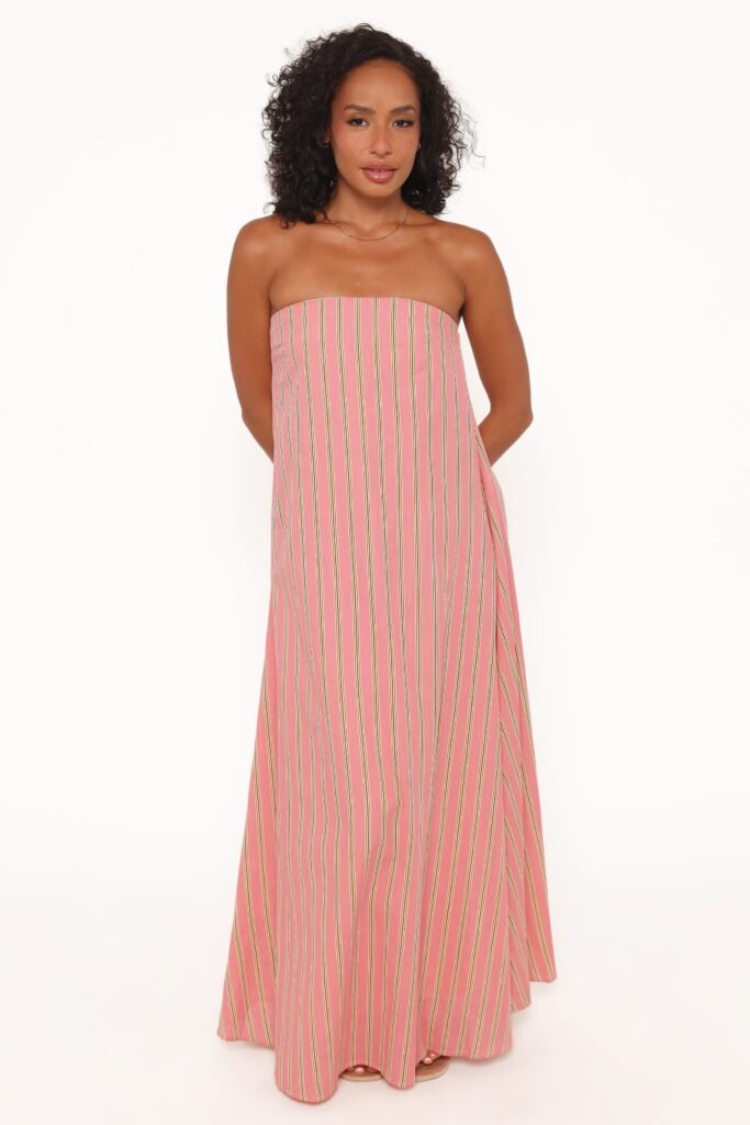 BUMP FRIENDLY petal and pup usa dresses soph strapless maxi dress pink stripe 1219534713.jpg