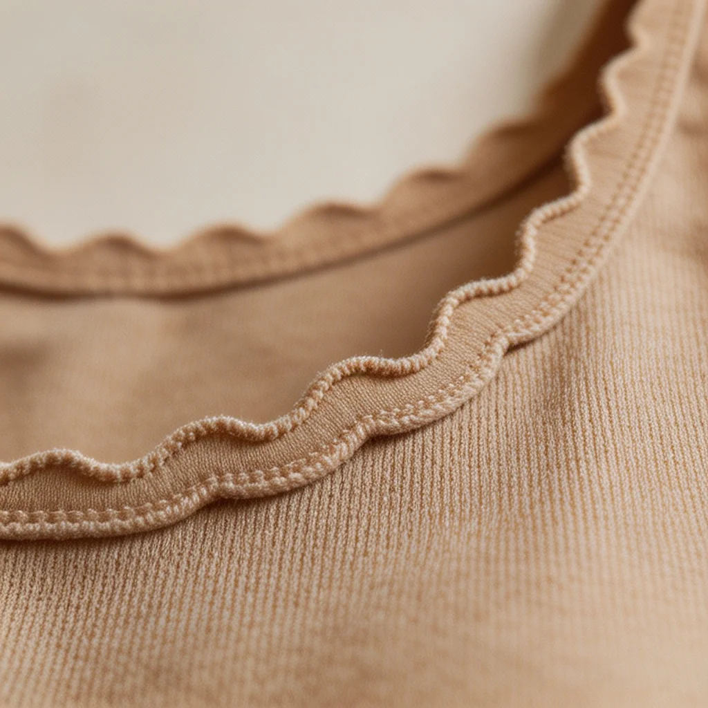 Scalloped Trim Tank – Cream Brown - Image 5